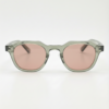 FL41 Rose Tinted Lens Glasses - Transparent Green Geometric TR90 Frame 3