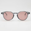 FL41 Rose Tinted Lens Glasses - Grey Geometric TR90 Frame 3