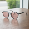 FL41 Rose Tinted Lens Glasses - Grey Geometric TR90 Frame 2