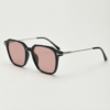 FL41 Rose Tinted Lens Glasses - Black Rectangle TR90 Frame 1