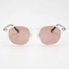 FL41 Rose Tinted Lens Glasses - Clear Round TR90 Frame 3