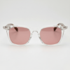 FL41 Rose Tinted Lens Glasses - Clear Rectangle TR90 Frame 3