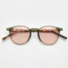 Ida FL-41 Rose Tinted Lens Glasses - Green Round TR90 Frame image 3