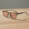 Ida FL-41 Rose Tinted Lens Glasses - Green Round TR90 Frame image 2