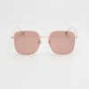 FL41 Rose Tinted Lens Glasses - Gold Square Metal Frame 3 FL41 Rose Tinted Lens Glasses - Gold Square Metal Frame 3