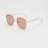FL41 Rose Tinted Lens Glasses - Gold Square Metal Frame 1 FL41 Rose Tinted Lens Glasses - Gold Square Metal Frame 1