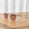 FL41 Rose Tinted Lens Glasses - Clear Round TR90 Frame - Roomier Fit 2