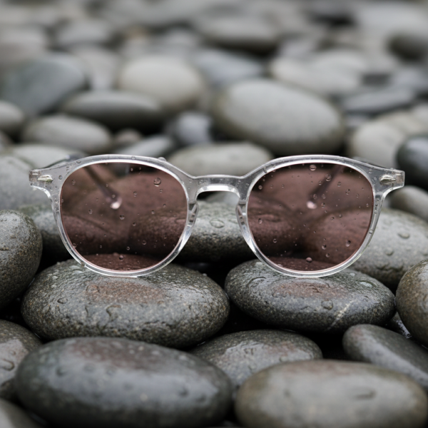 FL41 Rose Tinted Lens Glasses - Clear Round TR90 Frame - Roomier Fit 4