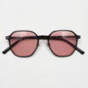 FL41 Rose Tinted Lens Glasses - Black Square TR90 Frame 3