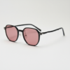 FL41 Rose Tinted Lens Glasses - Black Square TR90 Frame 1