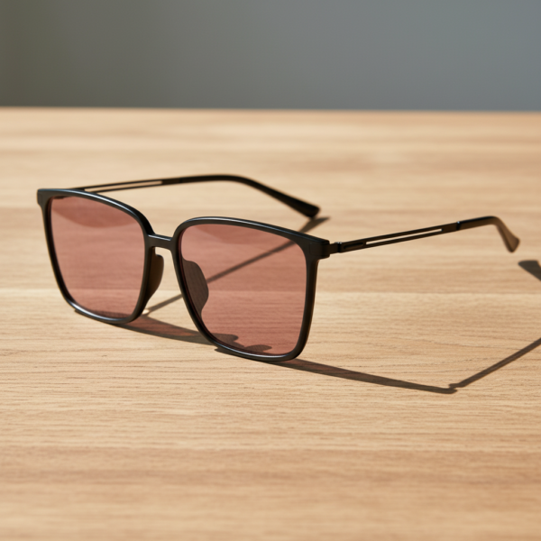 Sally FL-41 Rose Tinted Lens Glasses - Glossy black Square TR90 Frame Sally FL-41 Rose Tinted Lens Glasses - Glossy black Square TR90 Frame image 2