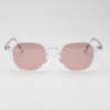 FL41 Rose Tinted Lens Glasses - Clear Geometric TR90 Frame 3