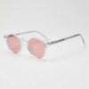 FL41 Rose Tinted Lens Glasses - Clear Geometric TR90 Frame 1