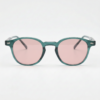 FL41 Rose Tinted Lens Glasses - Green Round TR90 Frame - Wider Bridge 3 FL41 Rose Tinted Lens Glasses - Green Round TR90 Frame - Wider Bridge 3