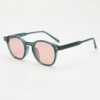 FL41 Rose Tinted Lens Glasses - Green Round TR90 Frame - Wider Bridge 1 FL41 Rose Tinted Lens Glasses - Green Round TR90 Frame - Wider Bridge 1