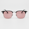 FL41 Rose Tinted Lens Glasses - Silver Browline TR90 Frame 3